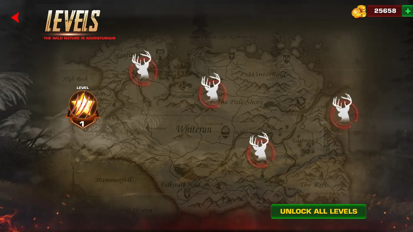 Game UI artwork: level select