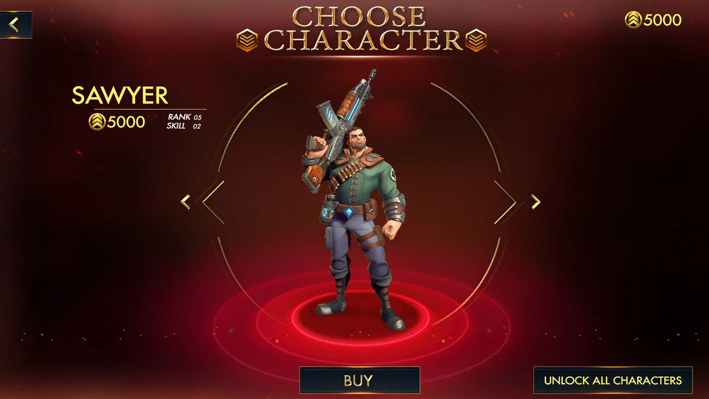 Game UI artwork: character select