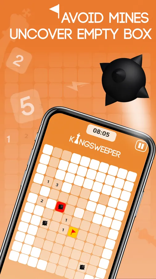 Portrait game UI artwork: minesweeper
